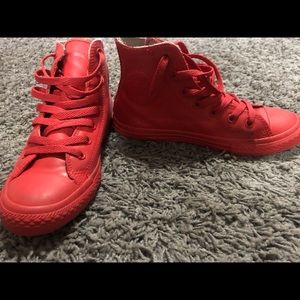 Red high top converse